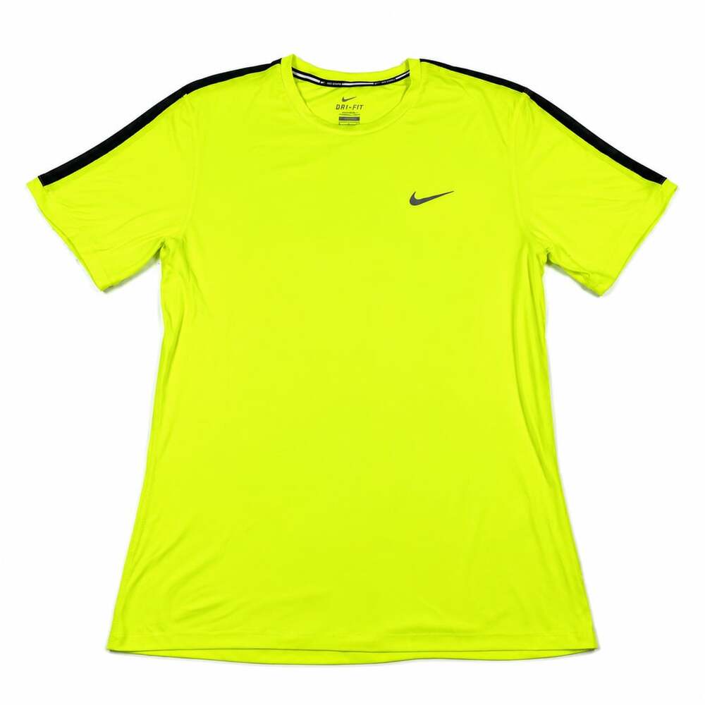 Nike Running Dri-FIT Racer Short-Sleeve Top Volt Neon Yellow